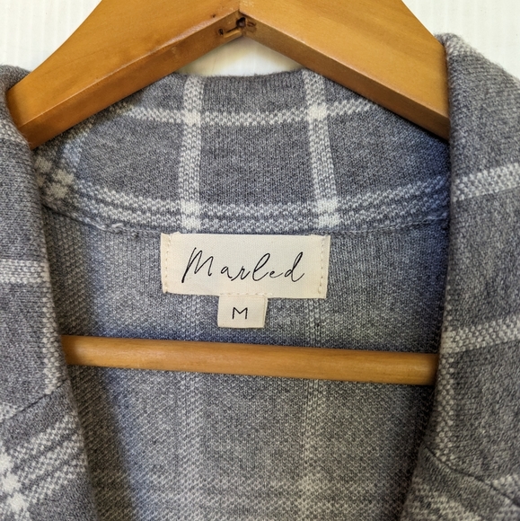 MARLED gray plaid cardigan sweater vest - Picture 3 of 10